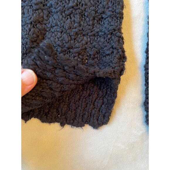 Kimchi Blue Womens Medium Black Textured Knit Sweater Cotton Viscose - Picture 9 of 10